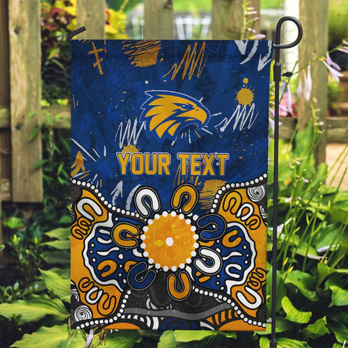 Personalized West Coast Eagles Garden Flag Aboriginal Dot Painting Graffiti Style