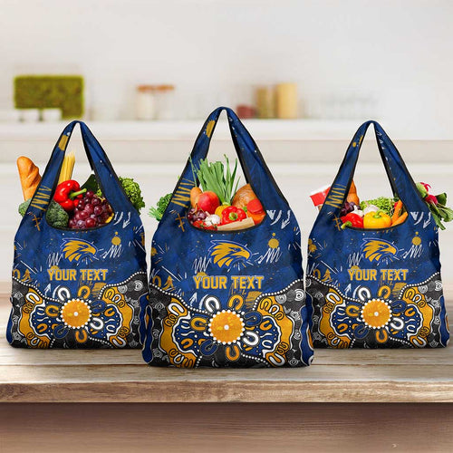 Personalized West Coast Eagles Grocery Bag Aboriginal Dot Painting Graffiti Style