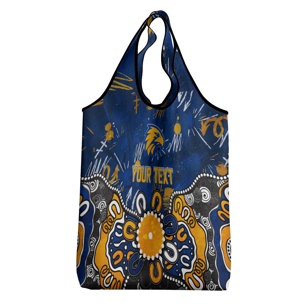Personalized West Coast Eagles Grocery Bag Aboriginal Dot Painting Graffiti Style