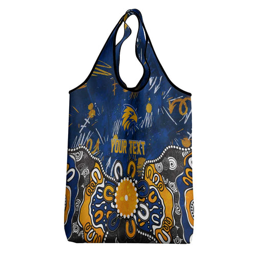 Personalized West Coast Eagles Grocery Bag Aboriginal Dot Painting Graffiti Style