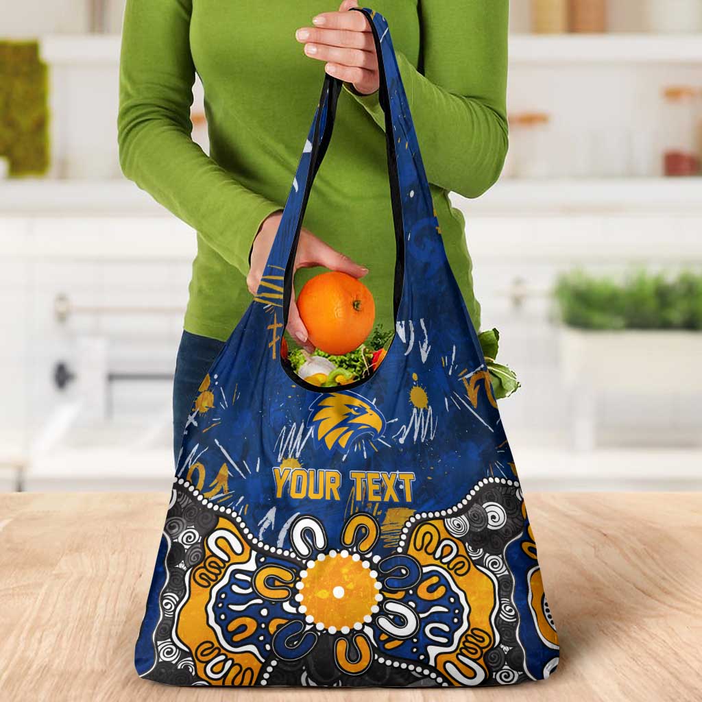 Personalized West Coast Eagles Grocery Bag Aboriginal Dot Painting Graffiti Style
