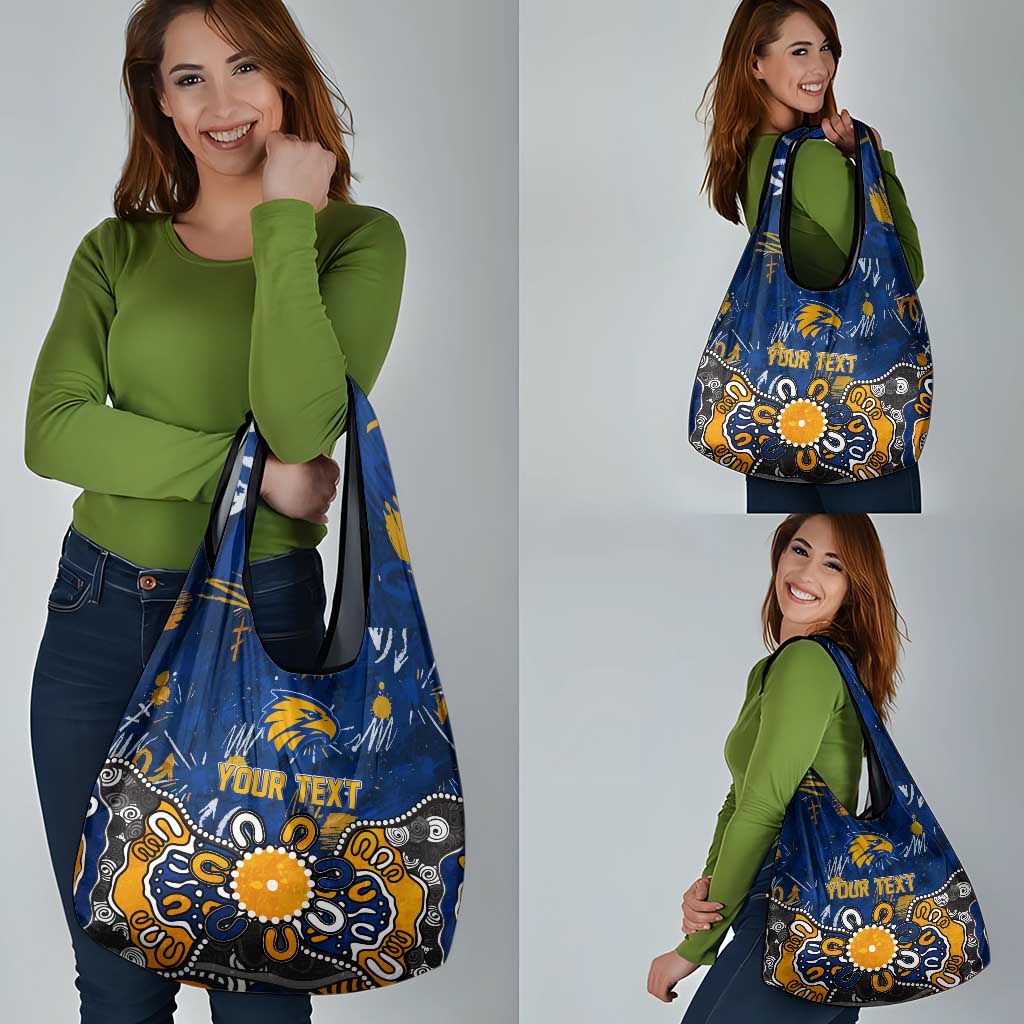 Personalized West Coast Eagles Grocery Bag Aboriginal Dot Painting Graffiti Style