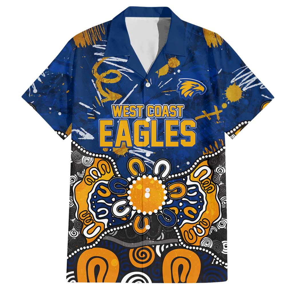Personalized West Coast Eagles Hawaiian Shirt Aboriginal Dot Painting Graffiti Style