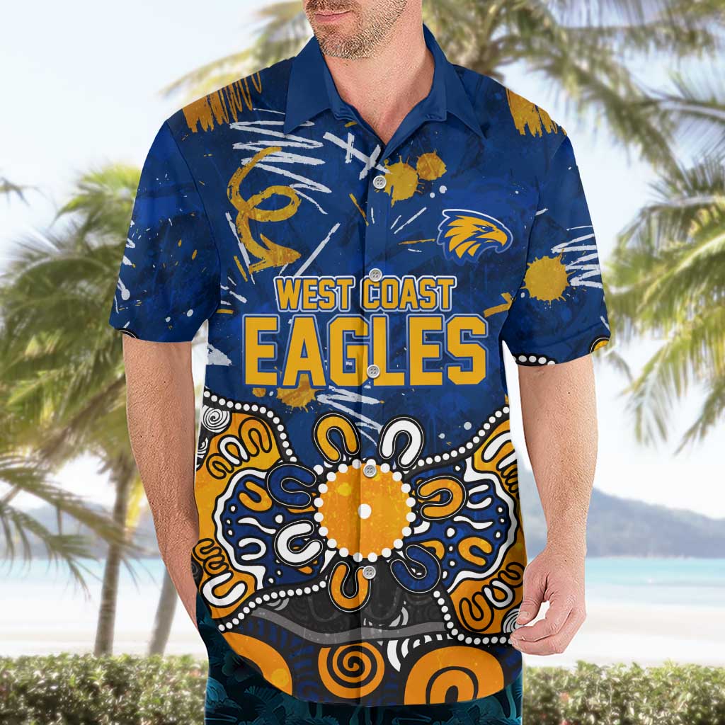 Personalized West Coast Eagles Hawaiian Shirt Aboriginal Dot Painting Graffiti Style