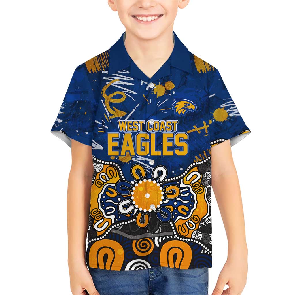 Personalized West Coast Eagles Hawaiian Shirt Aboriginal Dot Painting Graffiti Style