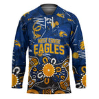 Personalized West Coast Eagles Hockey Jersey Aboriginal Dot Painting Graffiti Style
