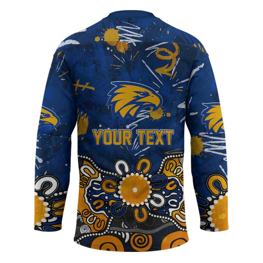 Personalized West Coast Eagles Hockey Jersey Aboriginal Dot Painting Graffiti Style