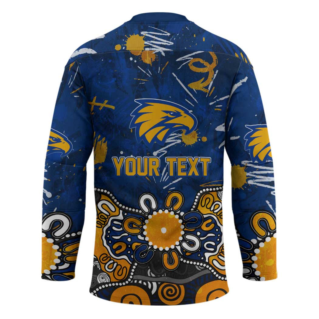 Personalized West Coast Eagles Hockey Jersey Aboriginal Dot Painting Graffiti Style