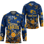 Personalized West Coast Eagles Hockey Jersey Aboriginal Dot Painting Graffiti Style