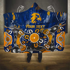 Personalized West Coast Eagles Hooded Blanket Aboriginal Dot Painting Graffiti Style