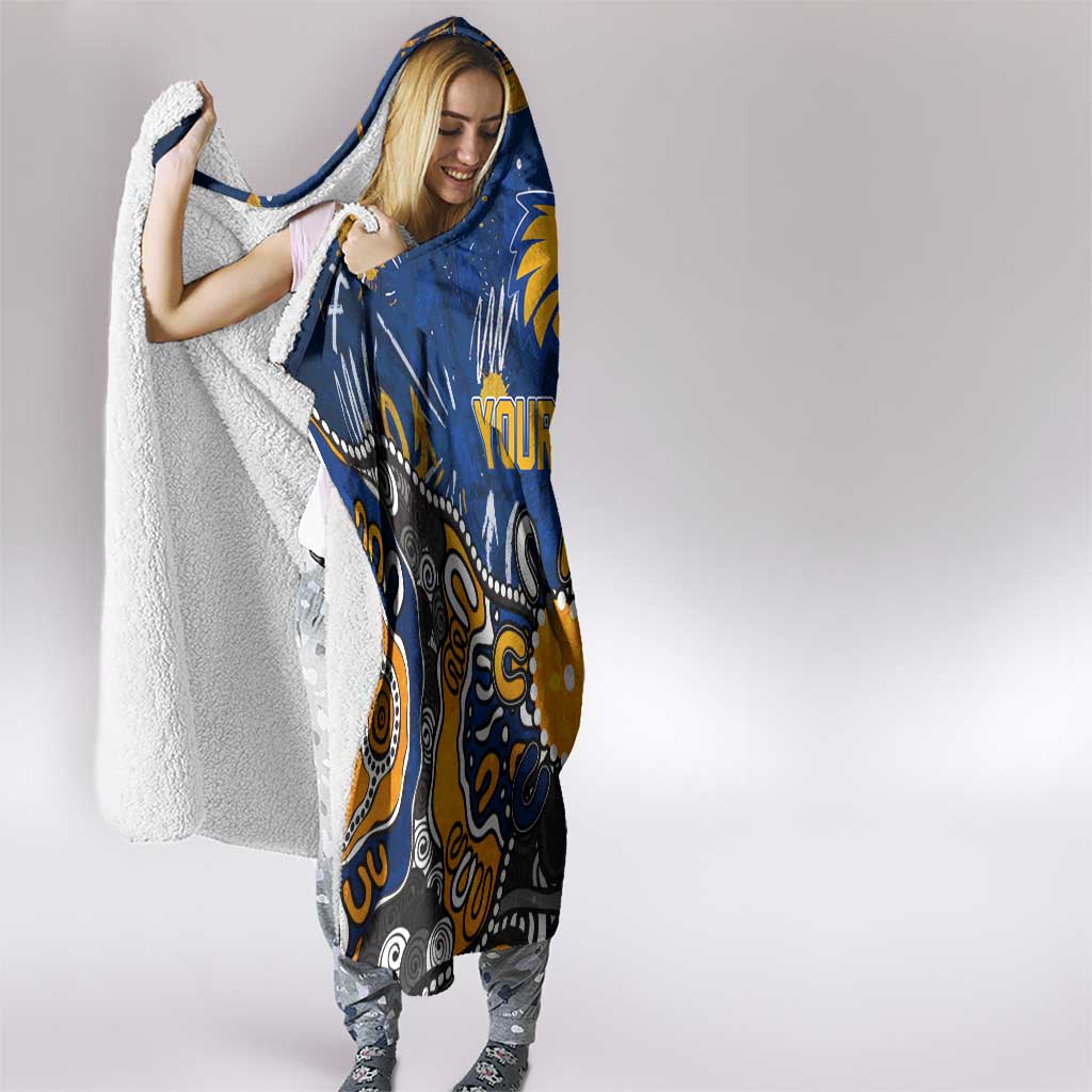 Personalized West Coast Eagles Hooded Blanket Aboriginal Dot Painting Graffiti Style