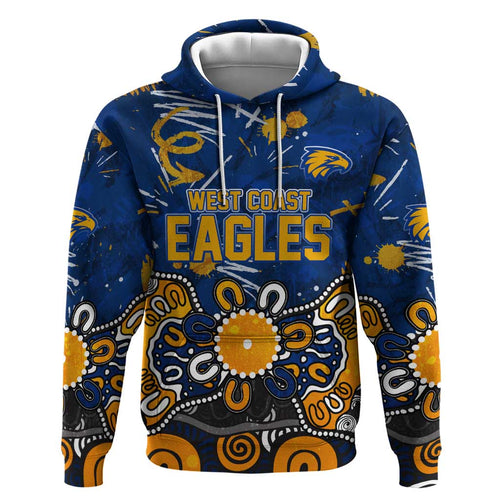 Personalized West Coast Eagles Hoodie Aboriginal Dot Painting Graffiti Style