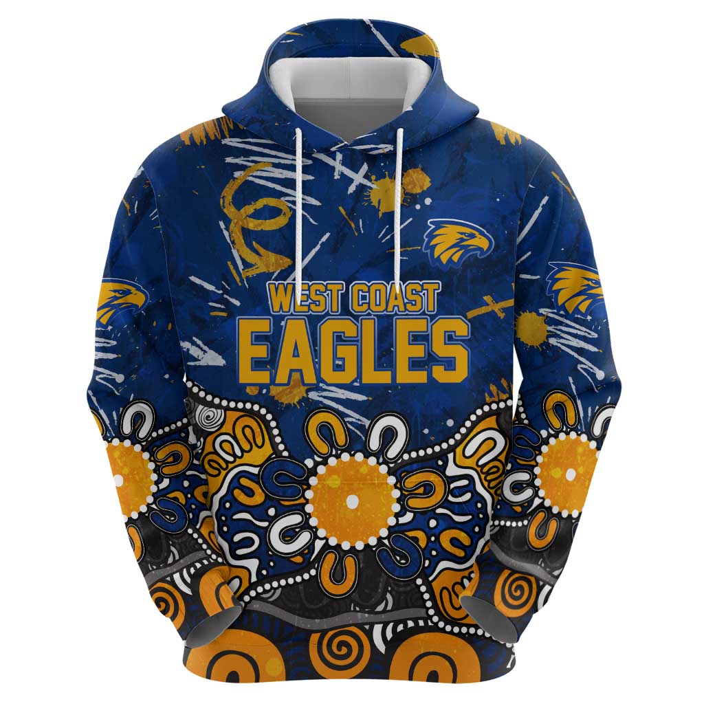 Personalized West Coast Eagles Hoodie Aboriginal Dot Painting Graffiti Style
