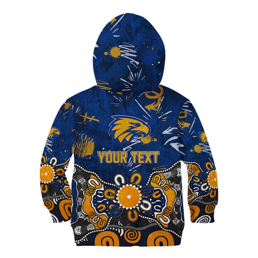 Personalized West Coast Eagles Kid Hoodie Aboriginal Dot Painting Graffiti Style