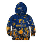 Personalized West Coast Eagles Kid Hoodie Aboriginal Dot Painting Graffiti Style