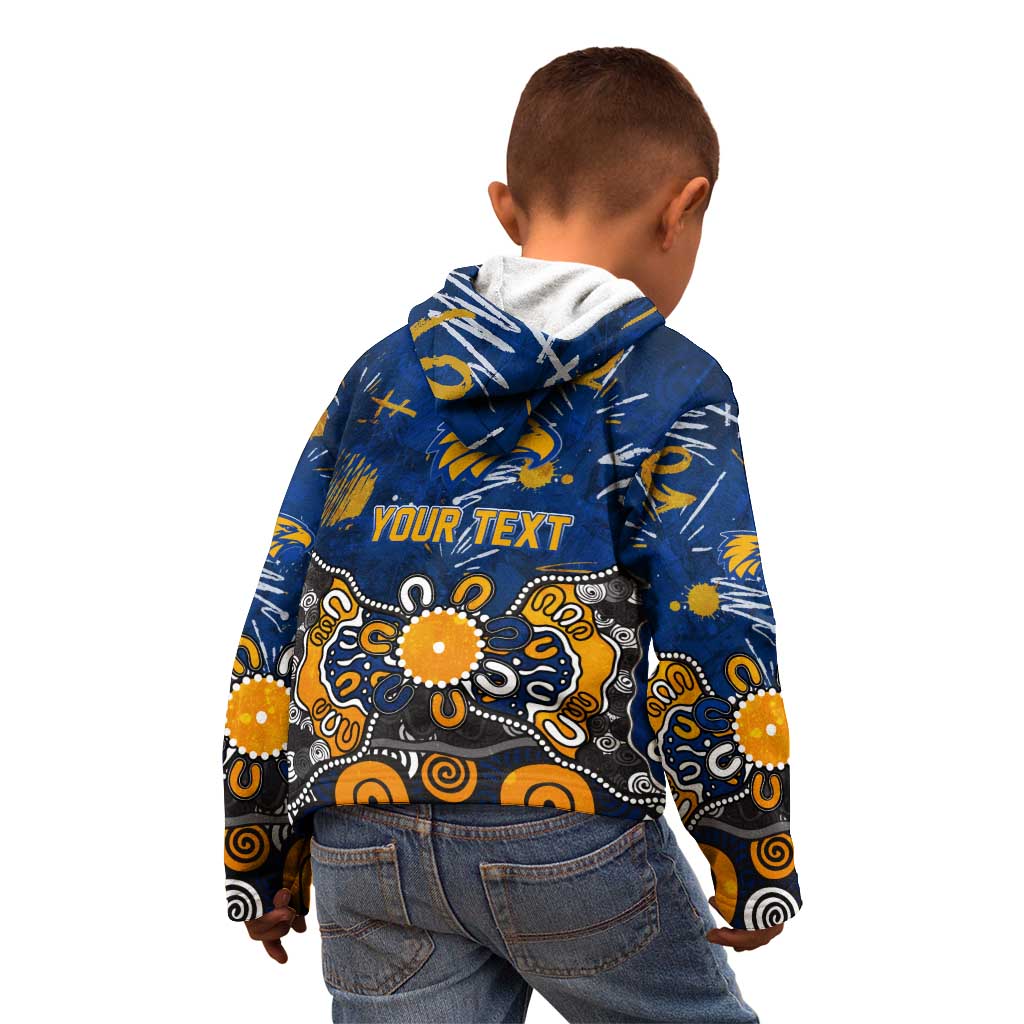 Personalized West Coast Eagles Kid Hoodie Aboriginal Dot Painting Graffiti Style