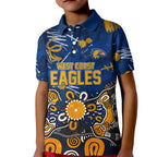 Personalized West Coast Eagles Kid Polo Shirt Aboriginal Dot Painting Graffiti Style
