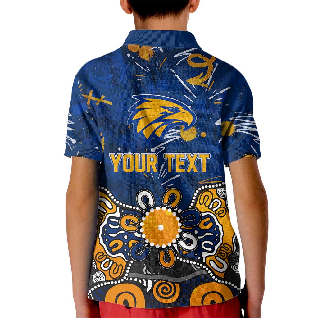 Personalized West Coast Eagles Kid Polo Shirt Aboriginal Dot Painting Graffiti Style