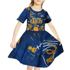 Personalized West Coast Eagles Kid Short Sleeve Dress Aboriginal Dot Painting Graffiti Style