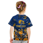 Personalized West Coast Eagles Kid T Shirt Aboriginal Dot Painting Graffiti Style