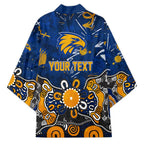 Personalized West Coast Eagles Kimono Aboriginal Dot Painting Graffiti Style