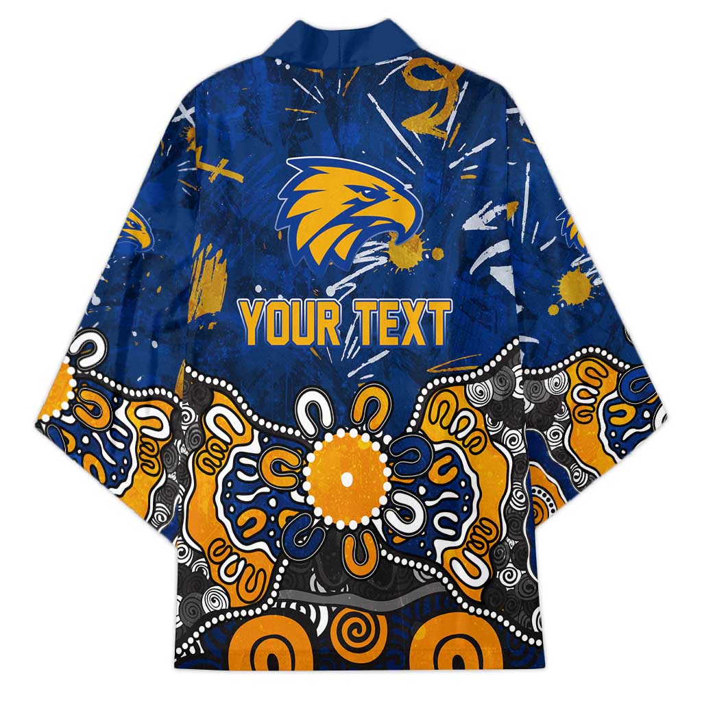 Personalized West Coast Eagles Kimono Aboriginal Dot Painting Graffiti Style