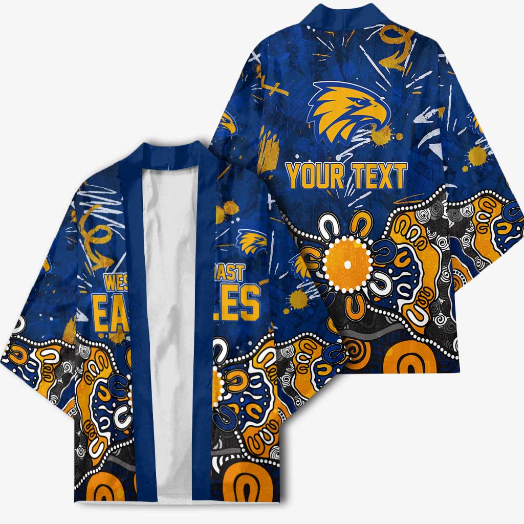 Personalized West Coast Eagles Kimono Aboriginal Dot Painting Graffiti Style