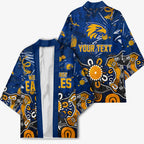 Personalized West Coast Eagles Kimono Aboriginal Dot Painting Graffiti Style