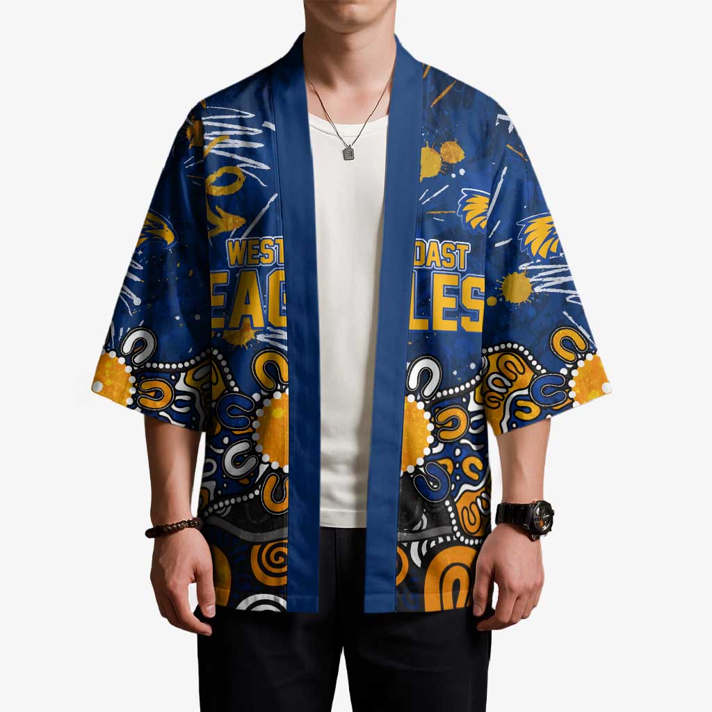 Personalized West Coast Eagles Kimono Aboriginal Dot Painting Graffiti Style