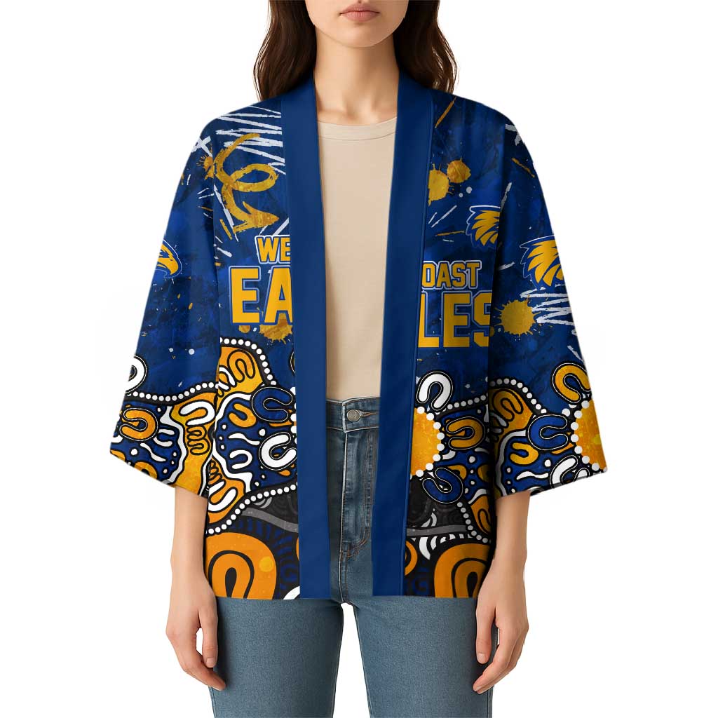 Personalized West Coast Eagles Kimono Aboriginal Dot Painting Graffiti Style
