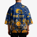 Personalized West Coast Eagles Kimono Aboriginal Dot Painting Graffiti Style