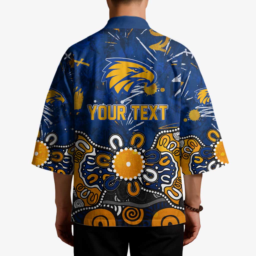 Personalized West Coast Eagles Kimono Aboriginal Dot Painting Graffiti Style