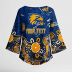 Personalized West Coast Eagles Kimono Sleeve Blouse Aboriginal Dot Painting Graffiti Style