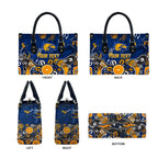 Personalized West Coast Eagles Leather Bag Aboriginal Dot Painting Graffiti Style
