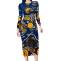 Personalized West Coast Eagles Long Sleeve Bodycon Dress Aboriginal Dot Painting Graffiti Style