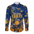 Personalized West Coast Eagles Long Sleeve Button Shirt Aboriginal Dot Painting Graffiti Style