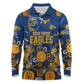 Personalized West Coast Eagles Long Sleeve Polo Shirt Aboriginal Dot Painting Graffiti Style