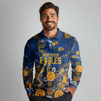 Personalized West Coast Eagles Long Sleeve Polo Shirt Aboriginal Dot Painting Graffiti Style