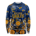 Personalized West Coast Eagles Long Sleeve Shirt Aboriginal Dot Painting Graffiti Style