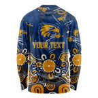 Personalized West Coast Eagles Long Sleeve Shirt Aboriginal Dot Painting Graffiti Style