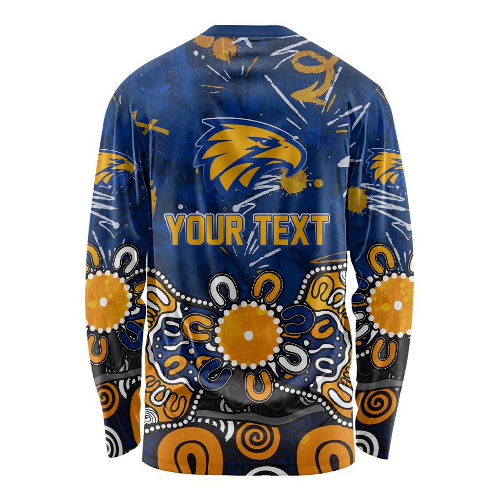 Personalized West Coast Eagles Long Sleeve Shirt Aboriginal Dot Painting Graffiti Style