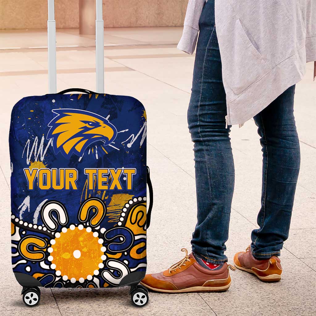 Personalized West Coast Eagles Luggage Cover Aboriginal Dot Painting Graffiti Style