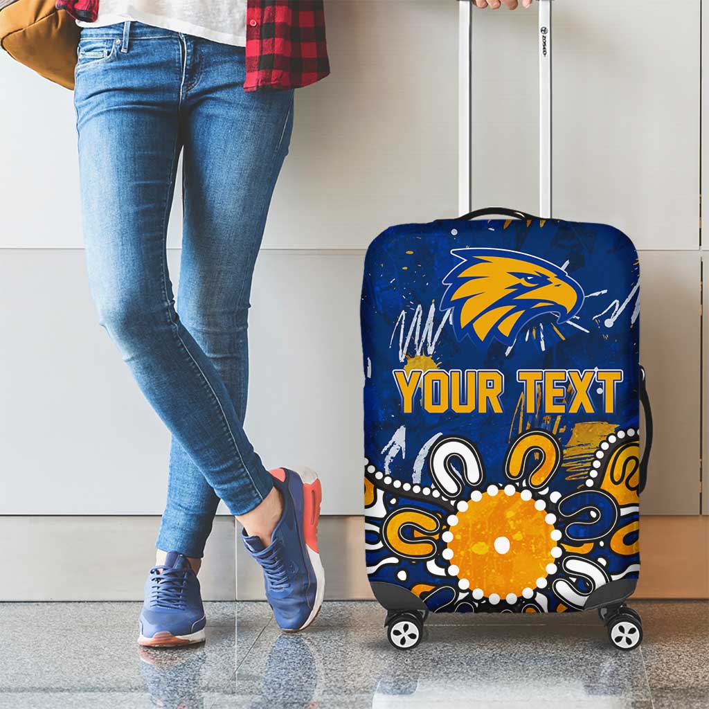 Personalized West Coast Eagles Luggage Cover Aboriginal Dot Painting Graffiti Style