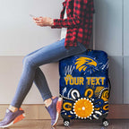 Personalized West Coast Eagles Luggage Cover Aboriginal Dot Painting Graffiti Style