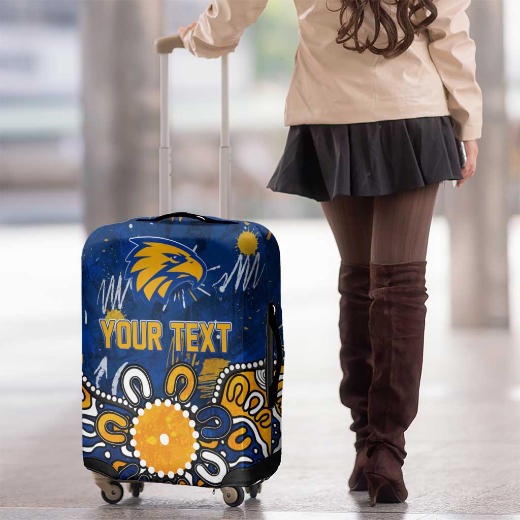Personalized West Coast Eagles Luggage Cover Aboriginal Dot Painting Graffiti Style