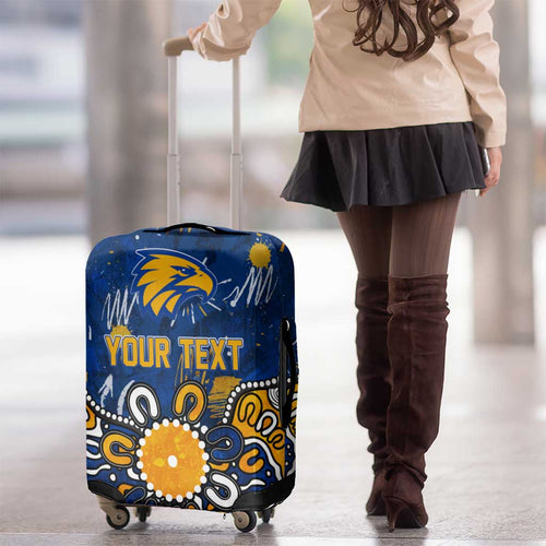 Personalized West Coast Eagles Luggage Cover Aboriginal Dot Painting Graffiti Style