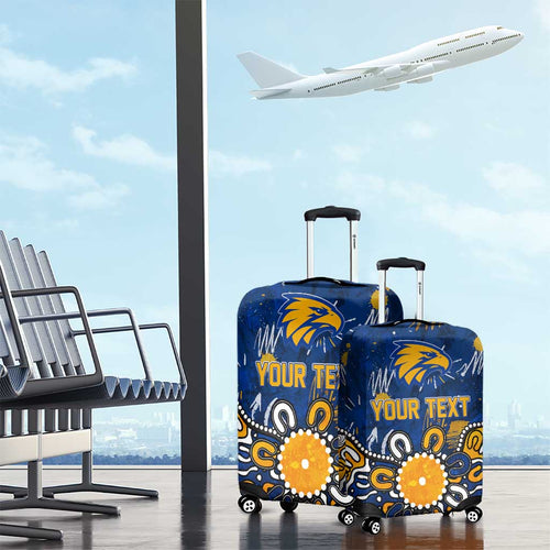 Personalized West Coast Eagles Luggage Cover Aboriginal Dot Painting Graffiti Style