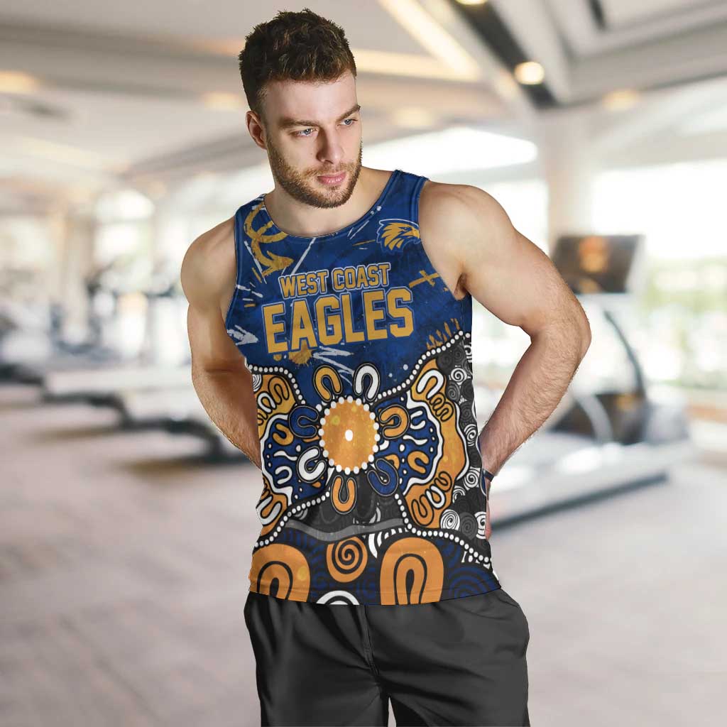 Personalized West Coast Eagles Men Tank Top Aboriginal Dot Painting Graffiti Style