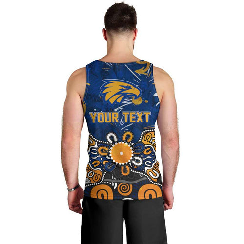 Personalized West Coast Eagles Men Tank Top Aboriginal Dot Painting Graffiti Style
