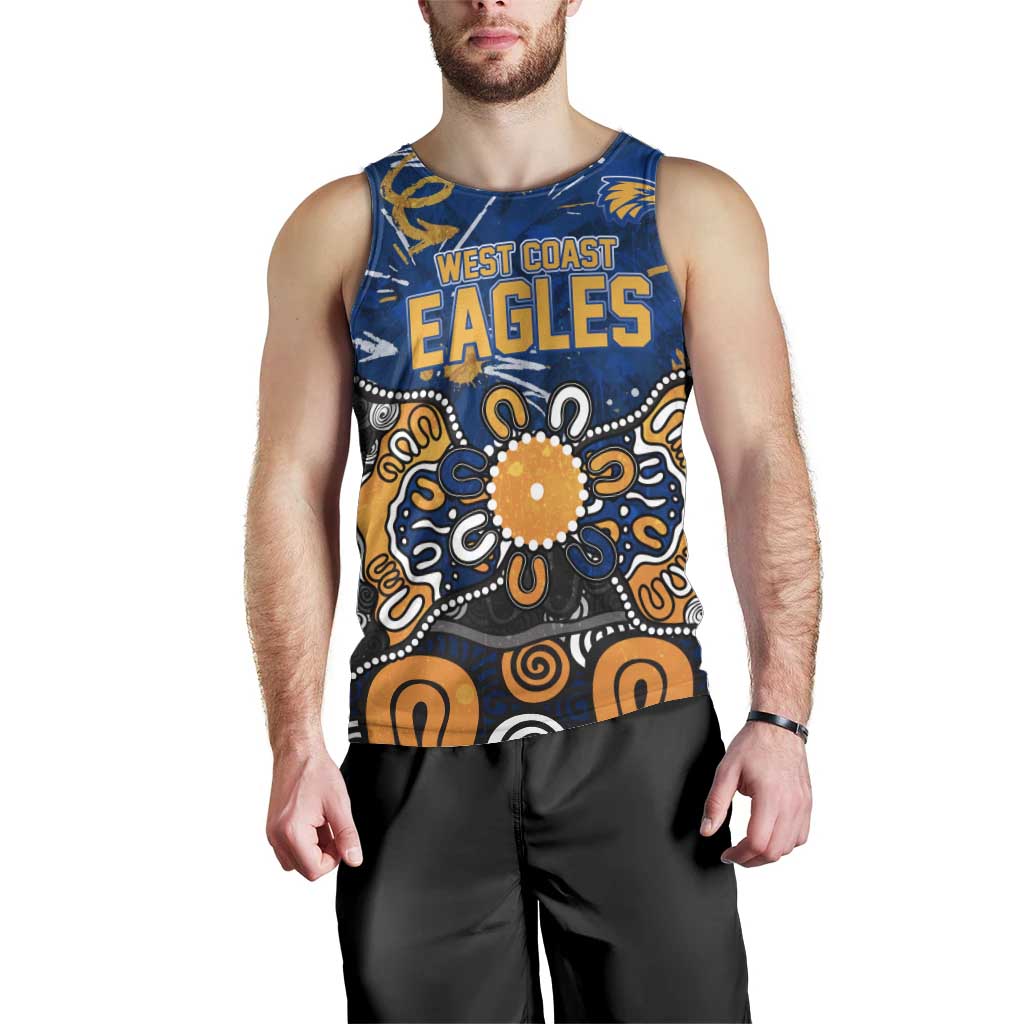 Personalized West Coast Eagles Men Tank Top Aboriginal Dot Painting Graffiti Style